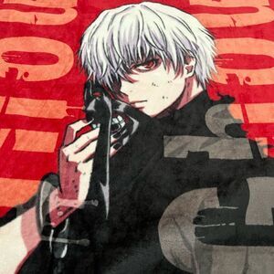 Tokyo Ghoul fleece blanket plush soft throw blanket 45" x 60" Red EUC